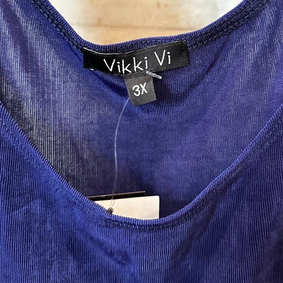 Vikki Vi Classic Royal Blue Tank - 3X - Picture 4 of 6
